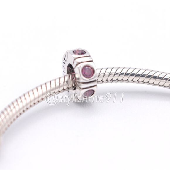 Authentic PANDORA Trinity Pink CZ Spacer - 790368PCZ - Picture 4 of 11